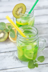 homemade lemonade with  kiwi