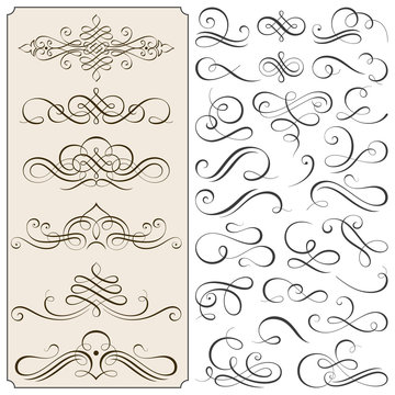 Calligraphic Flourishes And Scroll Elements