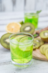 homemade lemonade with  kiwi