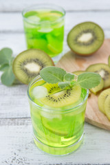 homemade lemonade with  kiwi