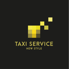 Taxi Service Logos sign Abstract geometrical Illustration modern Flat in minimalism 