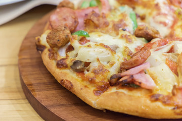 Pizza with Ham and Bacon