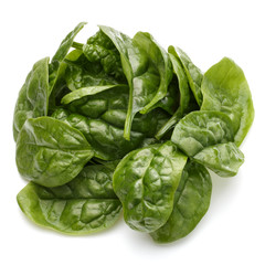 Baby spinach leaves isolated on white background cutout