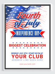 Music Party celebration Pamphlet, Banner or Flyer for 4th of July.