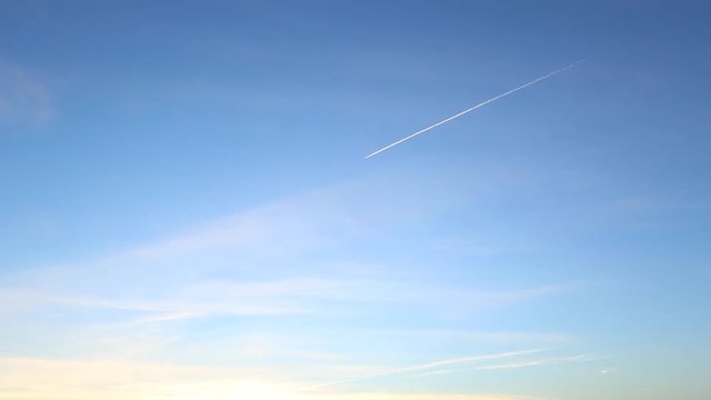 Airplane contrail shot in 1080p