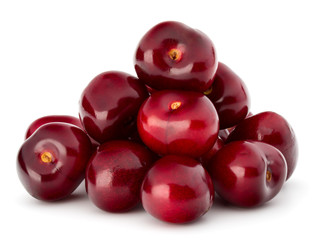 Sweet cherry berries isolated on white background cutout