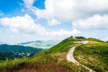 Fototapeta na wymiar Mountain hill road viewpoint scenic landmark west in thailand