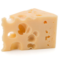 Cheese block isolated on white background cutout