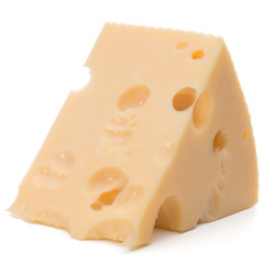 Cheese block isolated on white background cutout