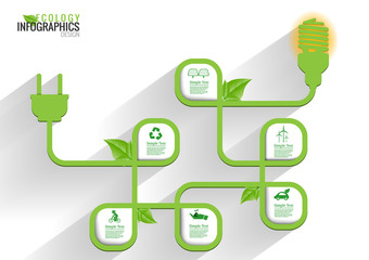 Ecology connection  concept green Templates . Vector infographic