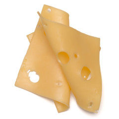 cheese slices isolated on white background cutout