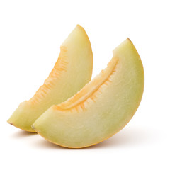 Fototapeta na wymiar melon slices isolated on white background cutout
