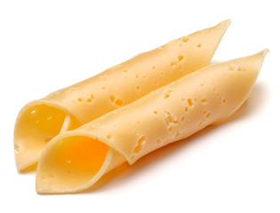 cheese slices isolated on white background cutout