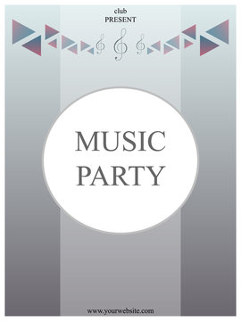 Grey music party poster