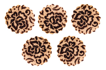 BISCUIT - five biscuit isolated on white background top view