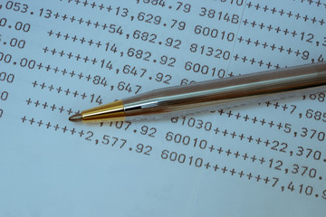 bank statements with pen