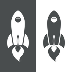 Icono plano silueta cohete espacial © teracreonte