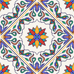 Vector seamless texture. Beautiful colored pattern for design and fashion with decorative elements