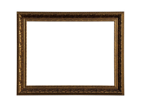 Classic painting canvas frame isolated on white background