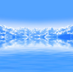 Nature background with white clouds in blue sky