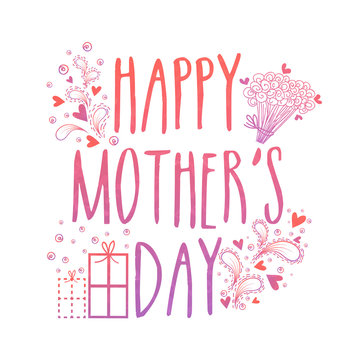 Elegant Greeting Card, Typographical Background for Mother's Day.