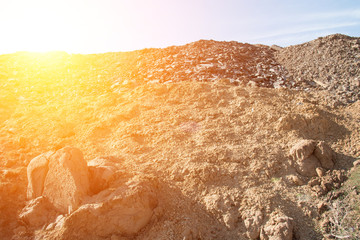 Construction site waste mound