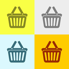 Icon Of Shopping Basket. 