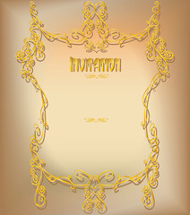 Vintage invitation template . For a wedding, Banquet, celebration or an announcement on the old paper