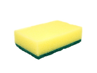 Dishwashing sponge isolated on white