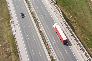 aerial view of highway