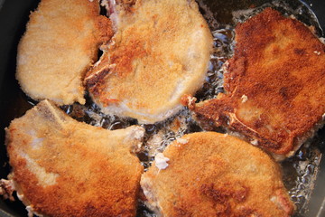 Schnitzel in der Pfanne