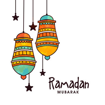 Greeting card for Ramadan Mubarak celebration.