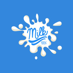 Fototapeta premium Text In Stain Milk Product Logo