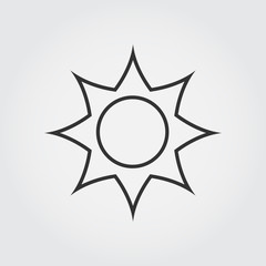 Sun icon, thin line icon