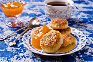 Homemade cottage cheese pancake