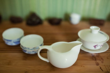 Fototapeta na wymiar chinese tea kettles set;