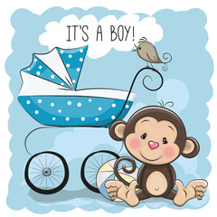 Fototapeta premium Greeting card its a boy