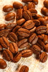 coffee beans on wood