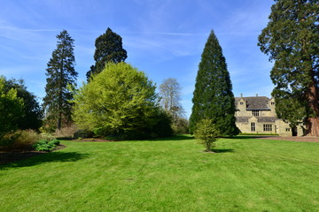 An English country garden in early springtime. 
