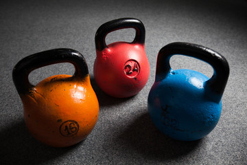 Obraz na płótnie Canvas Fitness club weight training equipment