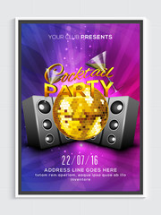 Cocktail Party Flyer, Template or Banner design.