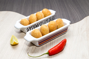 Mix of brazilian fried mini snacks