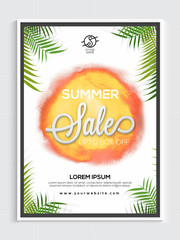Summer Sale Poster, Sale Banner or Sale Flyer design.