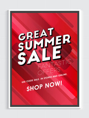 Great Summer Sale Flyer, Sale Poster or Sale Banner design.