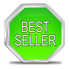 Bestseller button - 3D illustration
