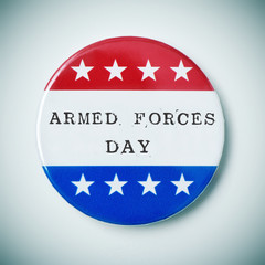 pin button with the text armed forces day