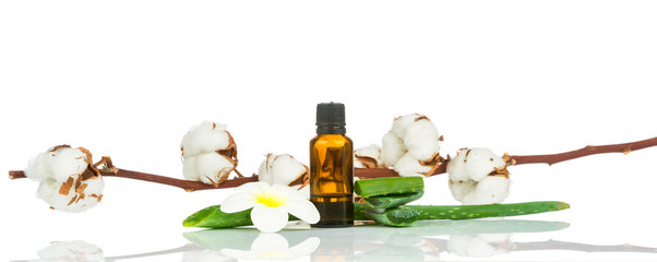 Set for spa treatment on white background