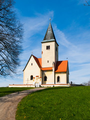 Fototapeta na wymiar Rural church in Chvojen