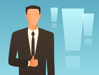 Success business conceptual illustration with businessman. Image for web sites, articles, magazines