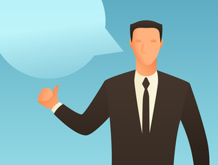 Success business conceptual illustration with businessman. Image for web sites, articles, magazines